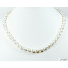 Load image into Gallery viewer, sophistique classic single strand white AAA grade pearl necklace for day wear, evening wear and special occasions
